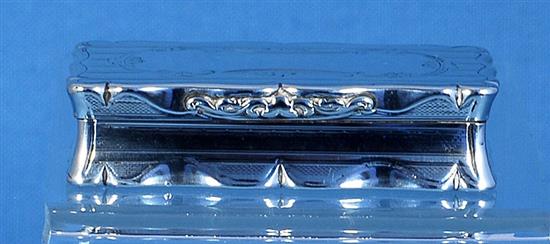 A Victorian silver snuff box, by Edward Smith, Length 85mm Weight: 4.6oz/144grms